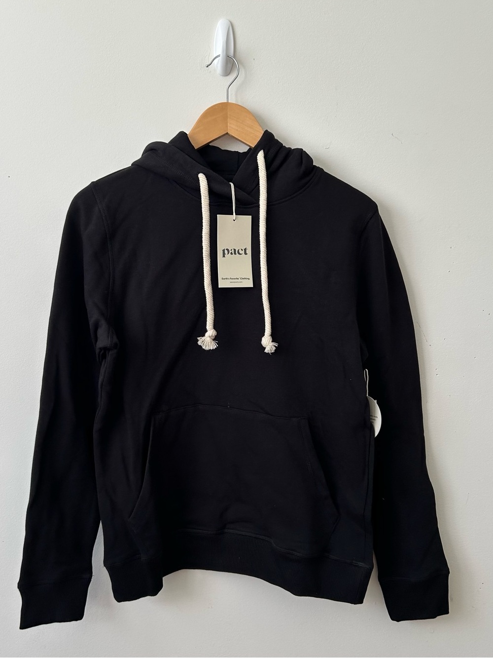 Pact Hoodie Unisex Black One For All XS Pullover Organic Cotton